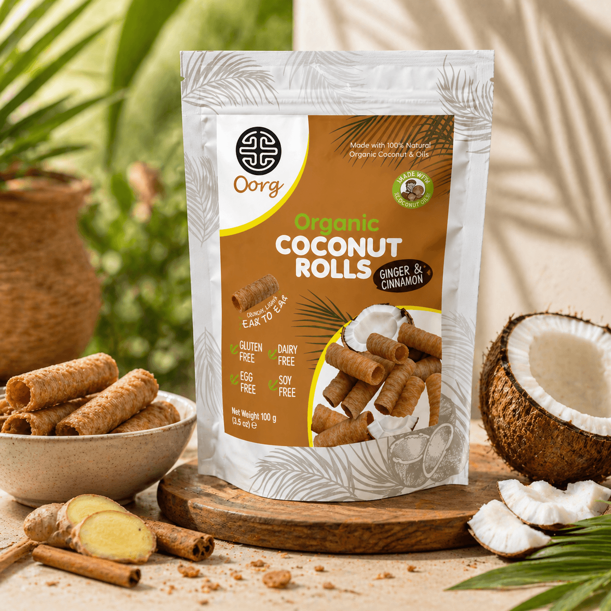 Organic Coconut Rolls – Chocolate - Image 3