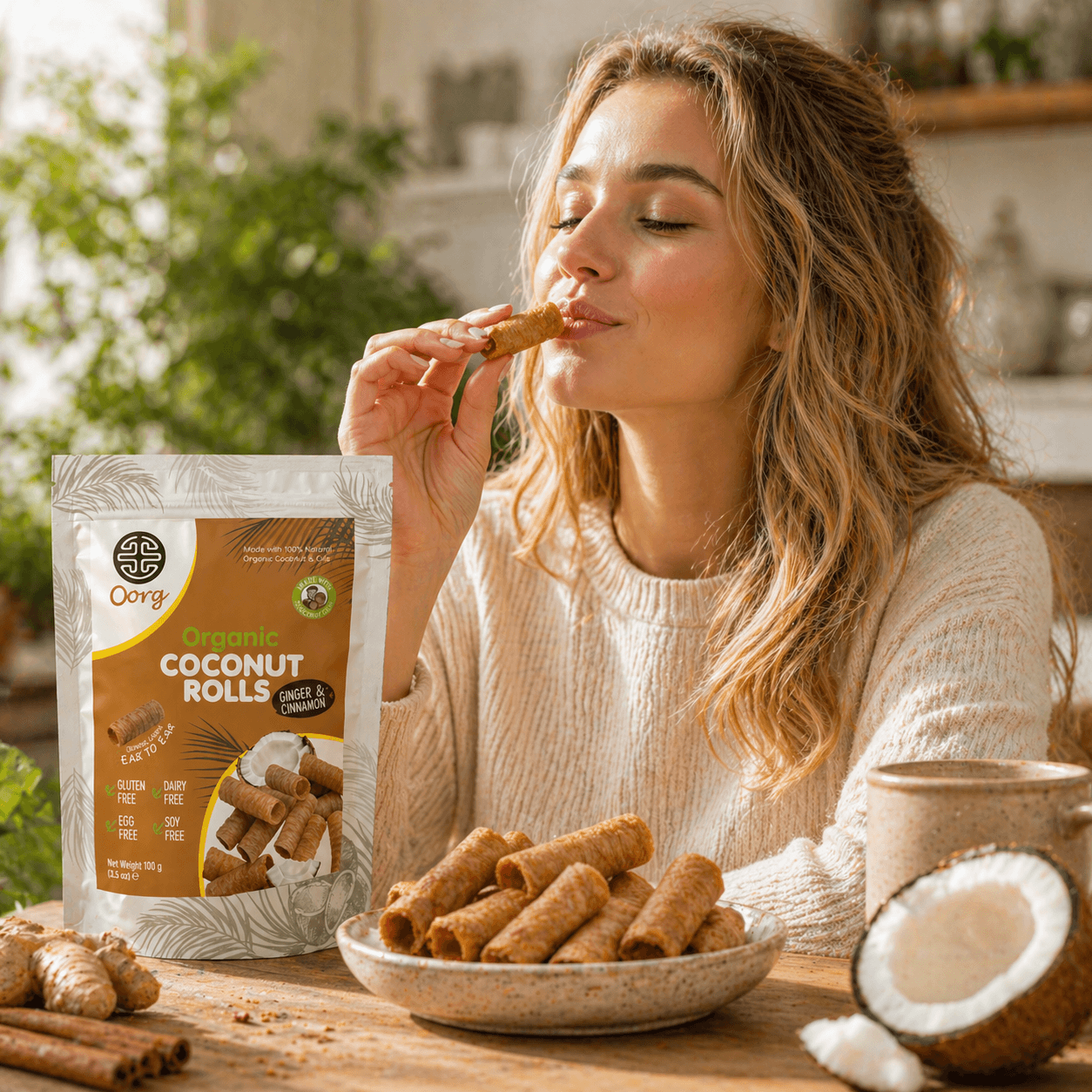 Organic Coconut Rolls – Chocolate - Image 2